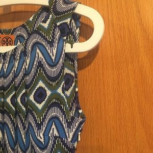 Tory Burch 'peacock' print silk sleeveless top